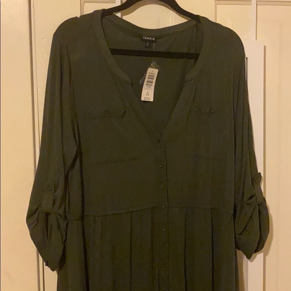 Olive Jersey Dress